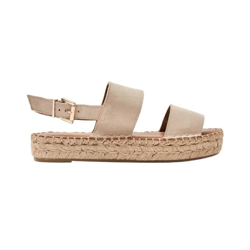 Alohas Double Strap Leather Sandal, Beige